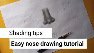 Easy nose drawing / realistic nose drawing / shading tips #drawing #10minuteartschool 