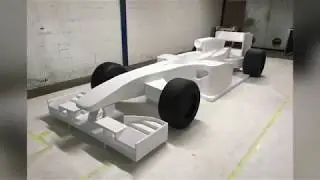 Formula 1 car made from styrofoam