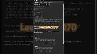 Leetcode 1070 in 30 Seconds | SQL 50 Challenge #sql #leetcodesql #learnsql #sql50