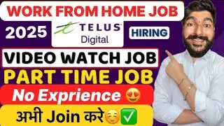 Telus Work From Home Job 2025 | Part Time Work From Home Job | Online Work From Home Job
