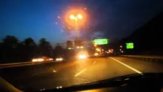 Driving through Charleston, West Virginia at night
