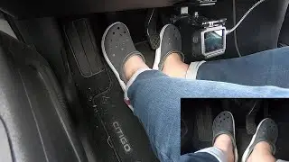 Pedal Pumping #87: Driving VW up! with Crocs Full-Force Clogs Barefoot