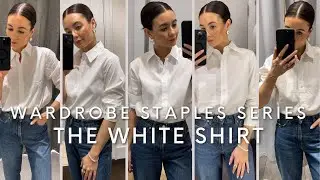 WARDROBE STAPLES SERIES: THE WHITE SHIRT | TRY ON AND REVIEW (MANGO, COS, H&M, UNIQLO)