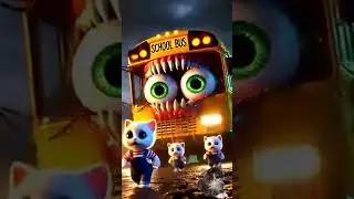 😱🚌Kitten meets mutated monster on school bus!🐱💥 #ai #story #catshorts#aicat#funnymeow8#funnymeow