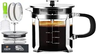 French Press Coffee Maker 304 Stainless Steel Coffee Press with 4 Filters System