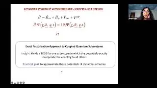 Prof Neepa Maitra (Rutgers): Exact Factorization Approach of Coupled Electrons, Ions, and Photons
