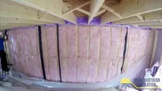 Fiberglass batt installation time lapse