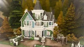 Blue Victorian Family Home | The Sims 4 | Stop Motion Build [No CC]