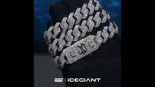 Custom 19mm 14k white gold icedout Cuban Link Chain  #icegiant