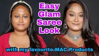 Easy Glam Saree Look Make-up Tutorial for any occassion ❤️