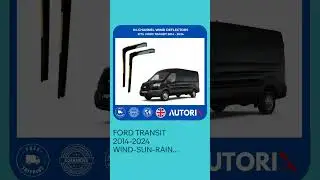 FORD TRANSIT 2014-2024 WIND-SUN-RAIN DEFLECTORS IN-CHANNEL BLACK TINTED 2 PCS