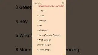 10 Alternatives for  saying  hello