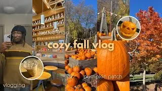 cozy fall vlog 🍂 | pumpkin patch, fall drinks, pastries, coffee shop + movie night