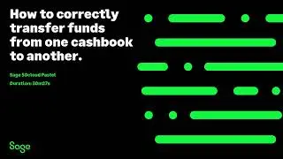 Sage 50cloud Pastel Accounting (ZA) - How to correctly transfer between cashbooks.