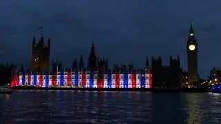 London's Westminster lights up to mark 80 years since end of World War II | AFP