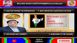 To crack SSC or HSSC attempt the quiz on Indian Constitution@BSTechnicalEducator #hssc #quiz #ssc