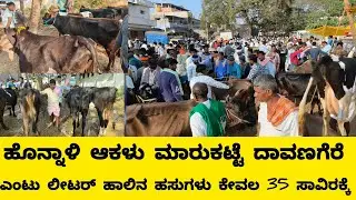ಆಕಳು ಮಾರುಕಟ್ಟೆ ಹೊನ್ನಾಳಿ ದಾವಣಗೆರೆ/ ಕೇವಲ35 ಕ್ಕೆ 8ಲೀ ಹಾಲಿನ ಹಸುಗಳು, 14/1/2026