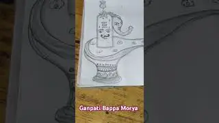 Simple drawing of ganpati ji with shivling #simpledrawing#easydrawingideasforkids