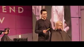 Sergey Zaranko on the stage of Hair Trend Show - collection 