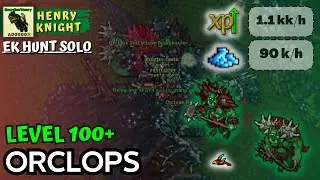 TIBIA: EK HUNT SOLO #157 ORCLOPS (DESECRATED GLADE)