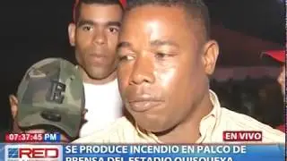 Incendio destruye palco de prensa del Estadio Quisqueya  Juan Marichal