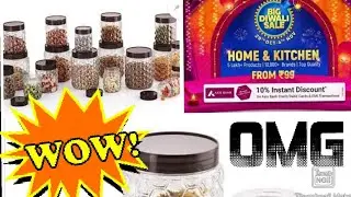 Diwali big sale MASTER COOK 18pc pet jars set -250ml,600ml,1200ml,plastic Grocery containers