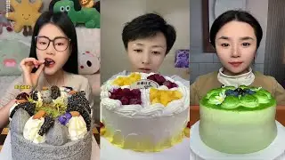 [ASMR] Chinese Eating Dessert Cream Cake, Cupcake  || Eating Sounds