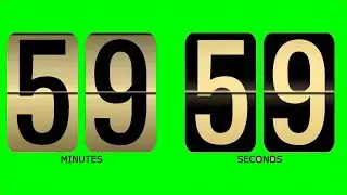 Brass flip  clock 60 Minute Timer   green screen!