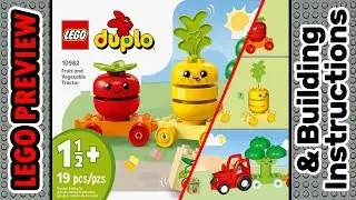 PREVIEW: 10982, LEGO DUPLO, Fruit and Vegetable Tractor​ & Building Instructions! LEGO 2023