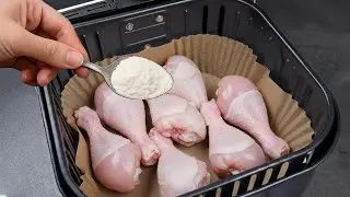 Millions of people don't know this Air Fryer Recipe!  Just add Cornstarch to the Chicken legs!