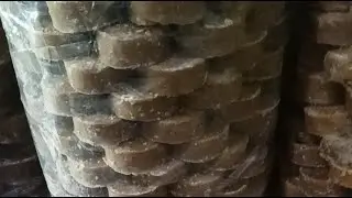 kemas atau packing gula merah koin dan mangkok