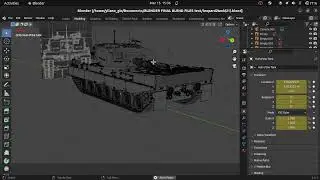 Leopard 2 Tank 1970's version Blender Animation Wireframe