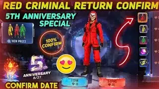 Free Fire RED CRIMINAL BUNDLE Return | Free Fire 5th Anniversary Special Red Criminal Return