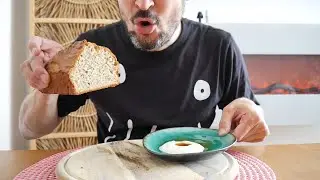 ASMR Eating Sounds &ndash; Carribean Banana Bread with Yogurt and Maple Syrup
