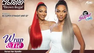 PONYTAIL STYLE- Mane concept Brown sugar wrap & Tie /BSNWNT93-  SUPER STRAIGHT.