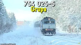 Krajobraz bajkowej zimy! 754 025-5 na wylocie z Grupy // Googles ČD 754 025-5 leaving wintery Grupa