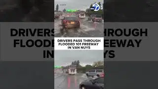 Flooding on LA freeway causes delays