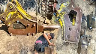 Excavator Hydraulic Breaker Restoration: Cleaning and Refurbishing After 5 Years of Disuse | Hammer