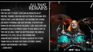 All That Remains drummer Jason Costa leaves the band - band now in studio - update -
