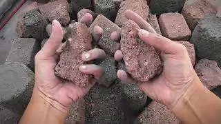 Crunchiest Crispy Gritty Charcoal Red Sand With Black Concrete Dry Floor Earthy Crumbles🤤#satisfying