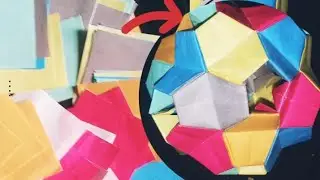 origami ⚽kusudama mad of paprlitle cartle turtle tomokofuse