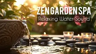 Golden Hour Zen Garden Spa 🌿 Relaxing Water & Candle Ambience | 4K Cinematic Relaxation