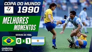BRASIL 0 X 1 ARGENTINA - OITAVAS DE FINAL COPA 1990 - GALV&Atilde;O BUENO - MELHORES MOMENTOS