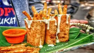 MELTING CHEESE BURST FRENCH FRIES DOSA | 100 Varieties of Dosas | Indian Street Food