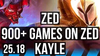 ZED vs KAYLE (MID) | 9 solo kills, Legendary, 900+ games | EUW Master | 25.18