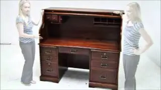 Cherry Roll Top Computer Desk - Free Shipping!