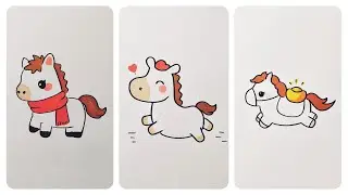 Vẽ CON NGỰA năm B&Iacute;NH NGỌ 2026, Vẽ h&igrave;nh cute | Draw so cute #253