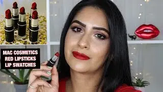 Свотчи красных помад MAC + обзор | Mac Cosmetics | Помады Mac