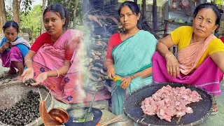 Aji ami Xamuk Khalu || Cooking Snail || Village Vlog
