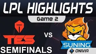 TES vs SN Highlights Game 2 Semifinals LPL Summer Playoffs 2020 Top Esports vs Suning by Onivia